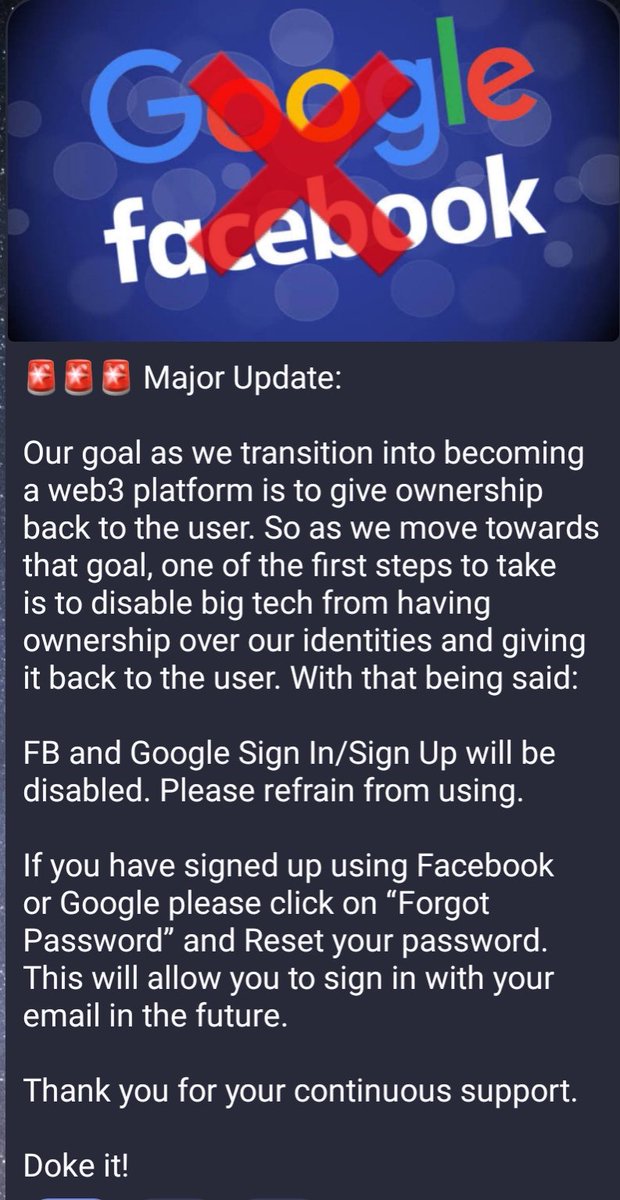 Bassokarhu's tweet photo. π¨ @OkidokiSocial MAJOR UPDATE! π¨
#okidokisocial #okidoki #doki #okifam #okiapp #okinauts $DOKI #ownership #google #facebook #web3 #crypto #socialmedia
https://t.co/0kuhKu3NYJ
Be advised: https://t.co/HLj6H1cGel