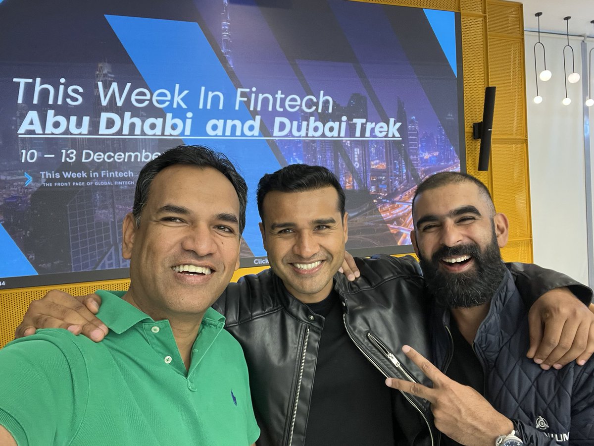 Kicking off @twifintech trek in #dubai with @nameerk & @FinTechGuyDubai - what better way to start a Sunday than chatting #fintech with @NikMilanovic 💥💥💥