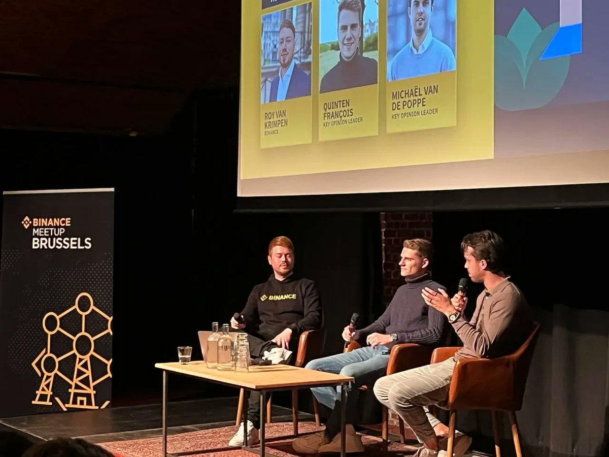 binance's tweet photo. Time well spent with the #Binance community in Brussels 🇧🇪
 
Over 300 crypto enthusiasts joined us in a day full of learnings, and fun. We can't wait see more of you in the next ones! https://t.co/aoFz5yxICN