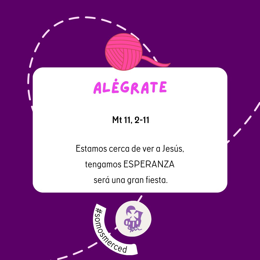 somosmerced's tweet photo. En este domingo se nos invita a alegrarnos por que vemos ya cerna la llegada de Jesús.
Si hemos acercado nuestras vidas un poco más a Jesús, sentiremos esa alegría que da el encontrarse con el Señor.

¡Alegrémonos, porque el Señor está cerca!

#somosmerced #dios https://t.co/PLx9S435fG