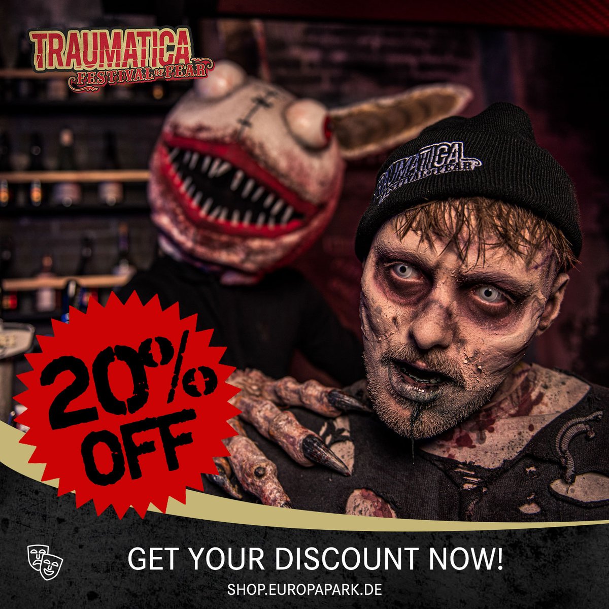 Traumatica_off's tweet photo. Today (and only today!😱) is your chance! Save 20% discount on all Traumatica items in our online shop. 📲 Also perfect as a Christmas gift. 🧟🎄 https://t.co/2y7IUZq4G0 https://t.co/ZesYSMgwiQ