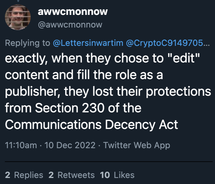 BadSec230Takes's tweet photo. Love the quotations on "edit" as if that means something 😹 https://t.co/H3ZpsKQsZx