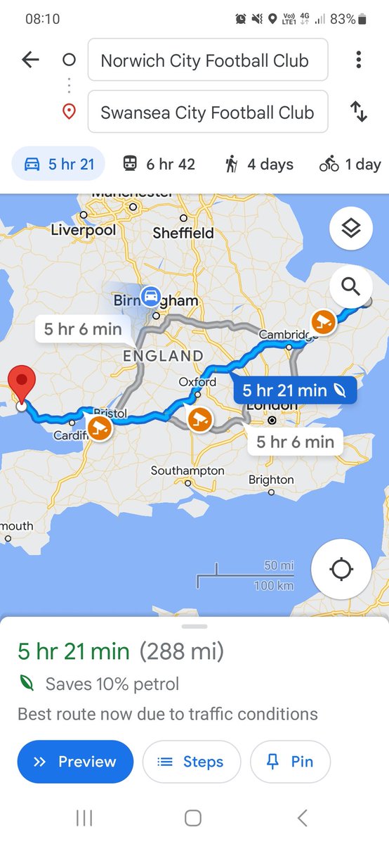 TripoftheWeek's tweet photo. Trip of the week this week goes to #NorwichCity fans, who made the 576 mile round trip to see their side win 1-0 at #Swansea yesterday, after a first minute goal from Teemu Pukki. Well done to all who travelled⚽️👏 #awaydays https://t.co/HYoE516Itk