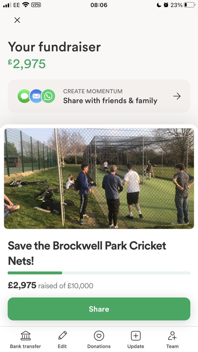 alexbigham's tweet photo. 1. Thanks to all the amazing people who donated to the Brockwell Park cricket nets crowdfunding campaign we made a donation to @BrockwellParkCP of £3,500 toward the overall cost of refurbing the nets (around £40k). With support from @lambeth_council and Brockwell Live… 🏏 ❤️ 🙏 https://t.co/N2rLZimcPP
