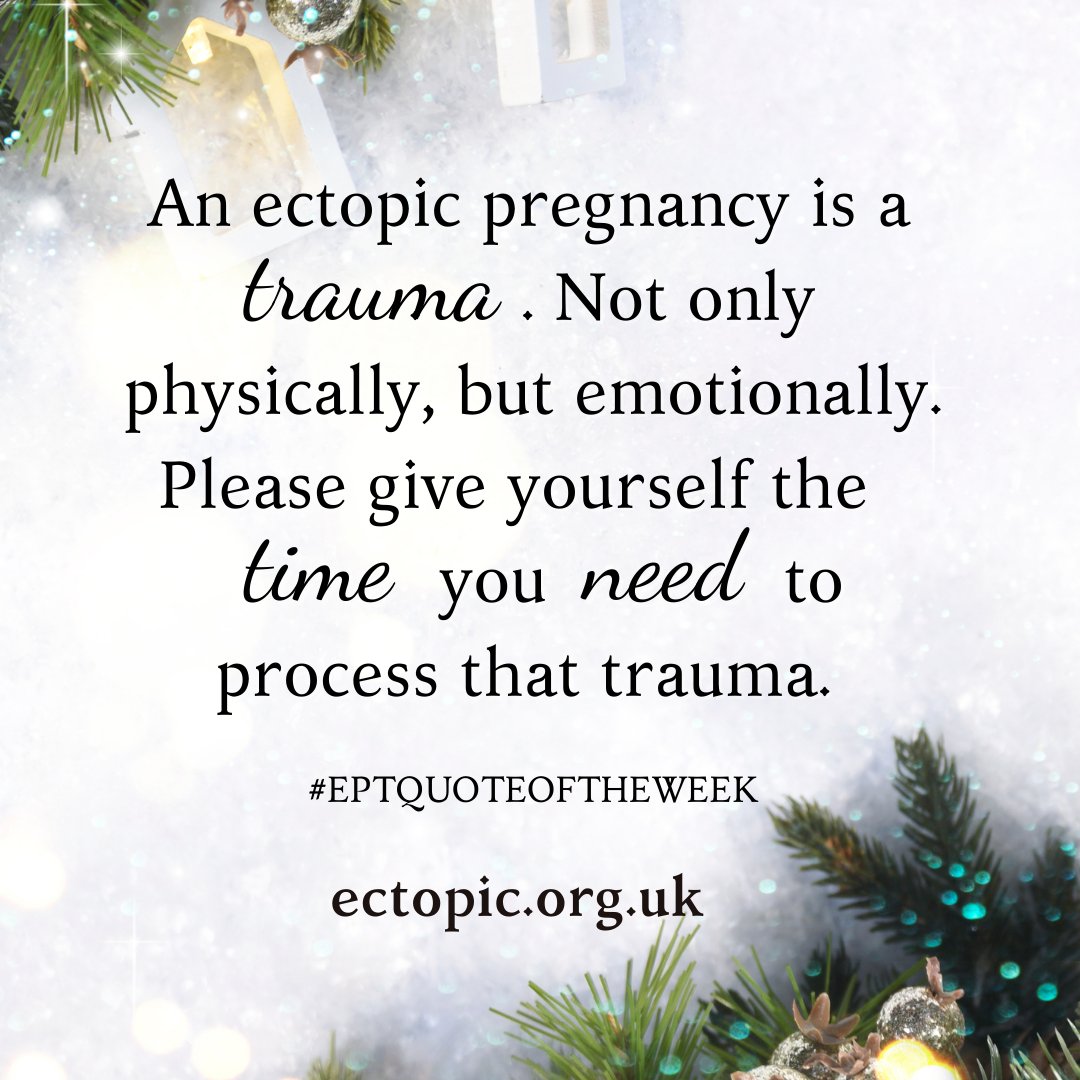 An ectopic pregnancy is a trauma. Not only physically, but emotionally. Please give yourself the time you need to process that trauma.

#ectopicpregnancy  #EPTQuoteoftheweek