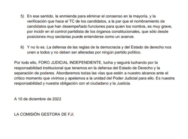 Comunicado de Foro Judicial Independiente ante las reformas propuestas por <a href="/gpscongreso/">PSOE Congreso</a> y <a href="/PodemosCongreso/">Podemos Congreso</a> del sistema de elección de magistrados del Tribunal Constitucional.
Una gravísima nueva vuelta de tuerca a la politización de nuestras instituciones.
#JusticiaIndependiente