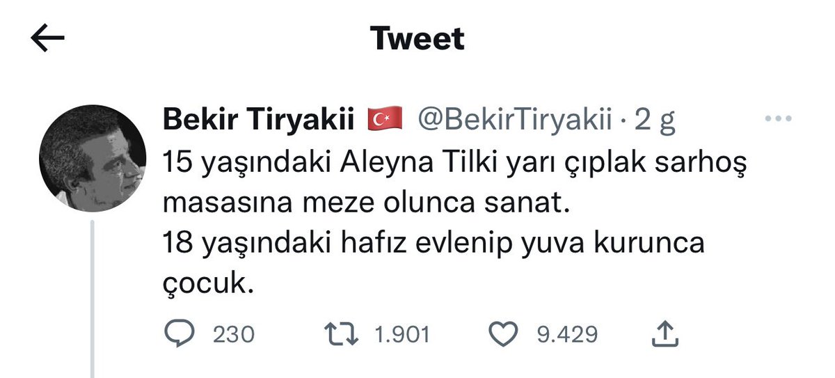 15 yaşımdaki halime meze diyebilecek kadar vicdansız ve her sakallının masum olduğunu savunacak kadar eğitimsizsiniz… O yavrunun başına neler geldiği ortada. Konuyu nasıl başka bir çocukluk hikayesiyle çarpıtmaya çalışırsınız?
Hepiniz potansiyel suçlusunuz. Hepinize dava açıcam.