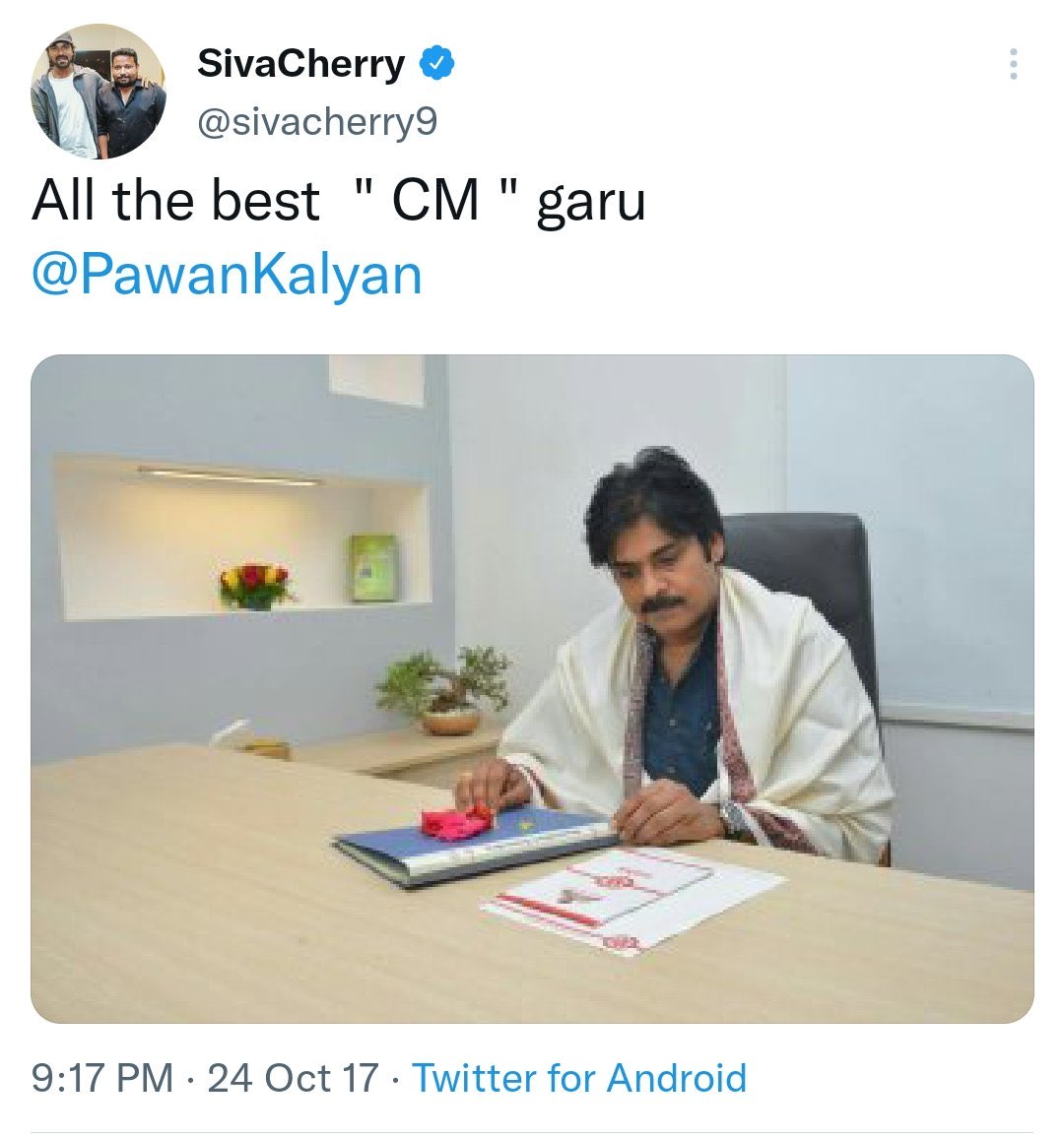 Lord_Neel_Fan's tweet photo. Namaste CM Anna @Pawankalyan. https://t.co/JZLvMOSnVE