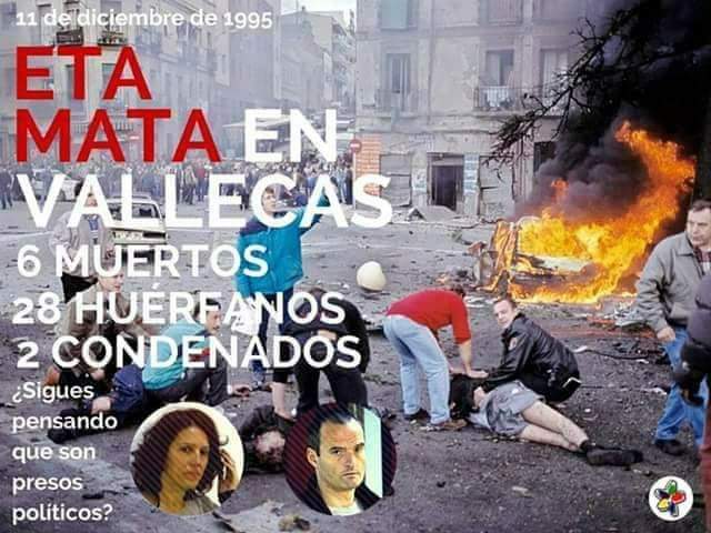 ConsuorF's tweet photo. MANUEL CARRASCO

FLORENTINO LÓPEZ DEL CASTILLO

MARTÍN ROSA

JOSÉ RAMÓN INTRIAGO

SANTIAGO ESTEBAN

FÉLIX RAMOS

#TalDiacomoHoy de 1995 fueron asesinados en #Vallecas, mediante un coche bomba. Eran trabajadores civiles de la Armada. 50 personas resultaron heridas.

HILO ⤵️ https://t.co/G1JXdtR83e