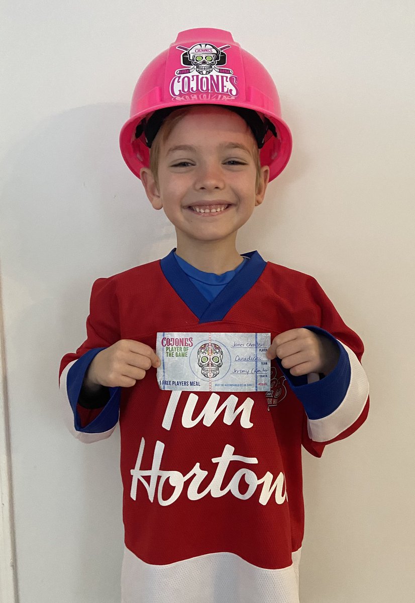 Congrats to James of the U9B Canadiens on being named the <a href="/CojonesTacos/">Cojones Tacos & Tequila</a> bravest player of the game. Great team effort today. <a href="/SJMHA/">St. John's Caps</a>