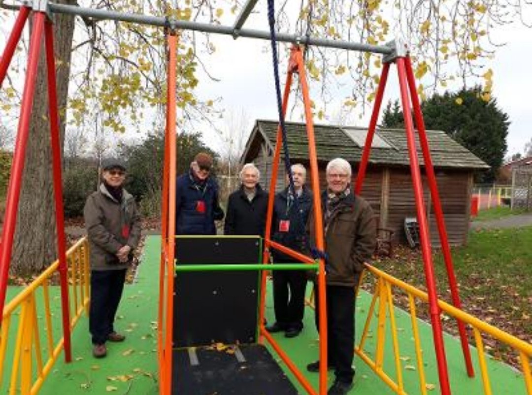 Some of our #Rotarians were honoured to visit St Giles' School to see the outdoor, accessible, sensory equipment funded by our club. We had an informative, pleasant time despite the cold and one of our junior members had a go on the 'roundabout'. #rotary #PeopleOfAction