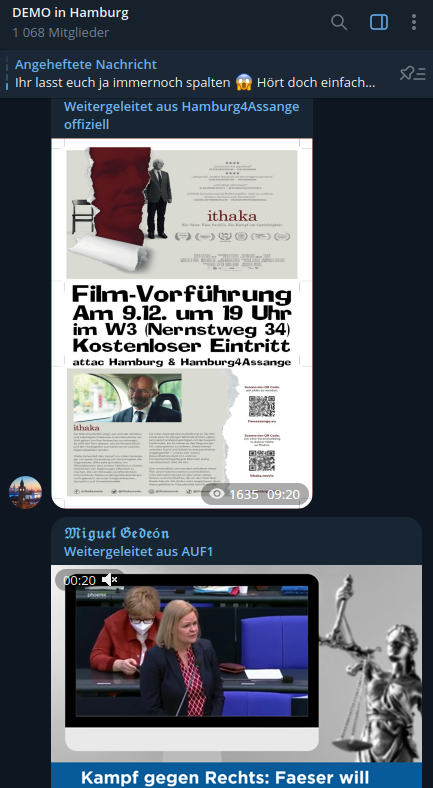 AfaNord's tweet photo. #Querdenker nahmen an #Assange-Laternenumzug #HH1012 in #Hamburg u.a. mit #Ballweg-Plakat teil & riefen zur Filmvorführung am #HH0912 im W3 von #Attac & "Hamburg4Assange" auf. Die Gruppe bewarb am #HH1210 verschwörungsideologisch geprägte #NachDenkSeiten.
https://t.co/Vhxf0VGNKa https://t.co/Rksu4AdgaY