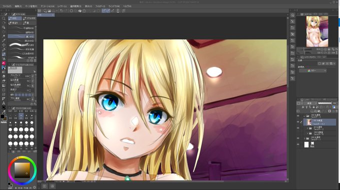 2か月ぶりくらいにカラー描いてる(仕事絵) 