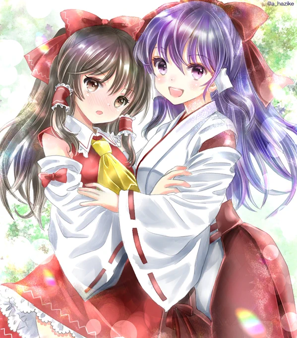 博麗霊夢と靈夢 (過去のお気に入り絵を少しずつピクシブにアップしています) (1/1) 