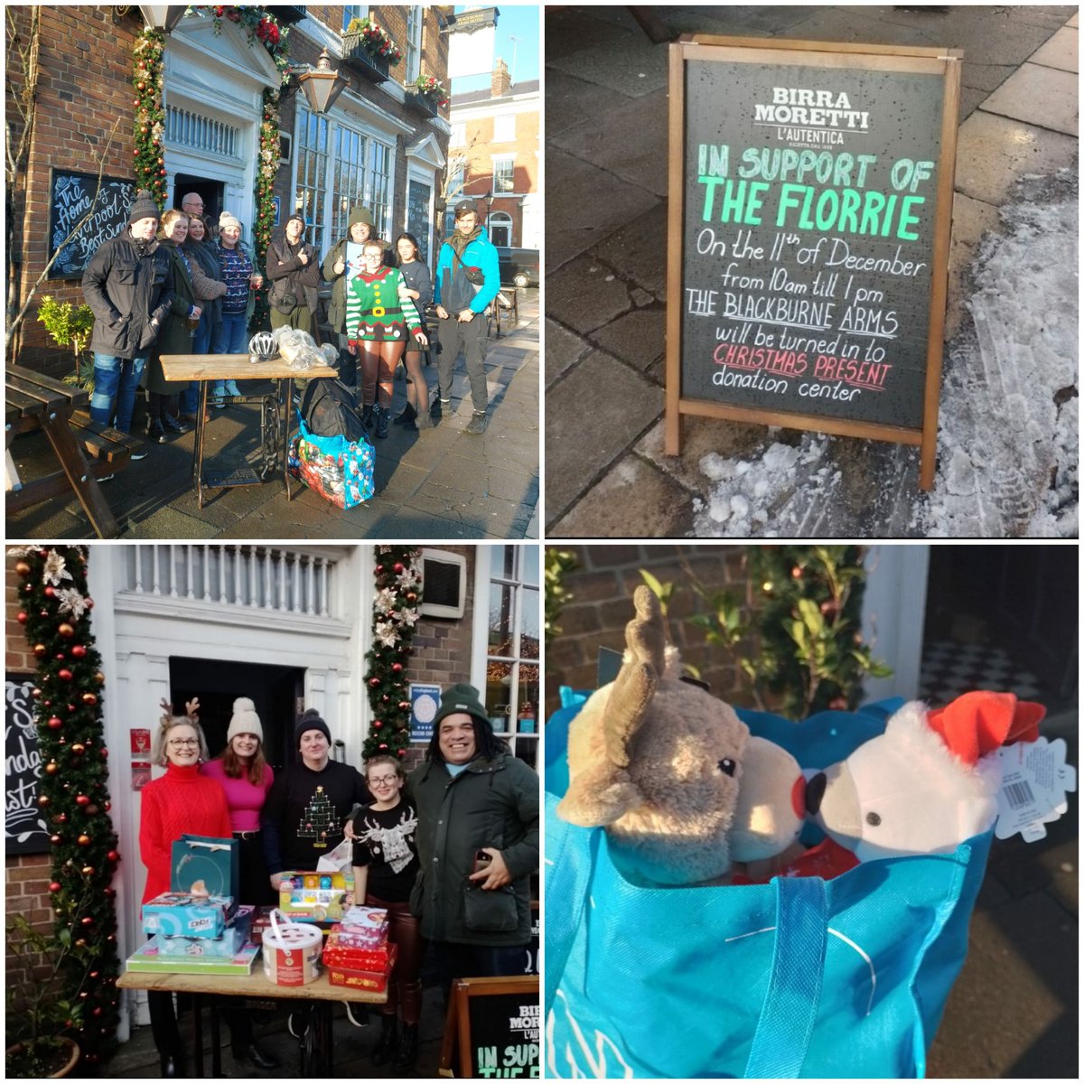 Huge thankyou to Steve &amp; all the staff <a href="/TheBlackburne/">The Blackburne Arms</a>, customers, neighbours &amp; passers-by who donated a van full of toys &amp; raised £330 again this year for the Florrie kids Christmas. 🎄 🎅 💙❤