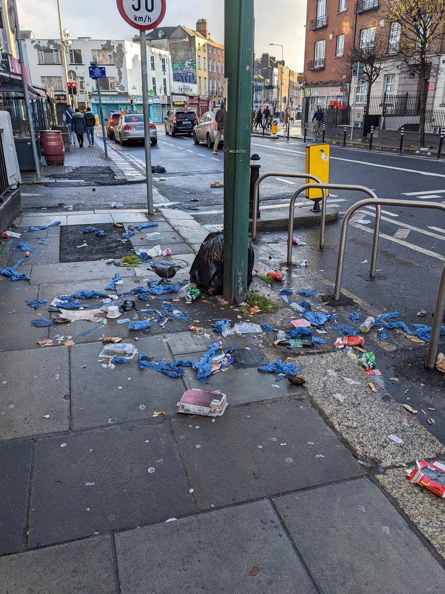 Ok @DubCityCouncil it's time to implement seagull/fox proof bins. Blessinton Street is an absolute disgrace today as I passed through.