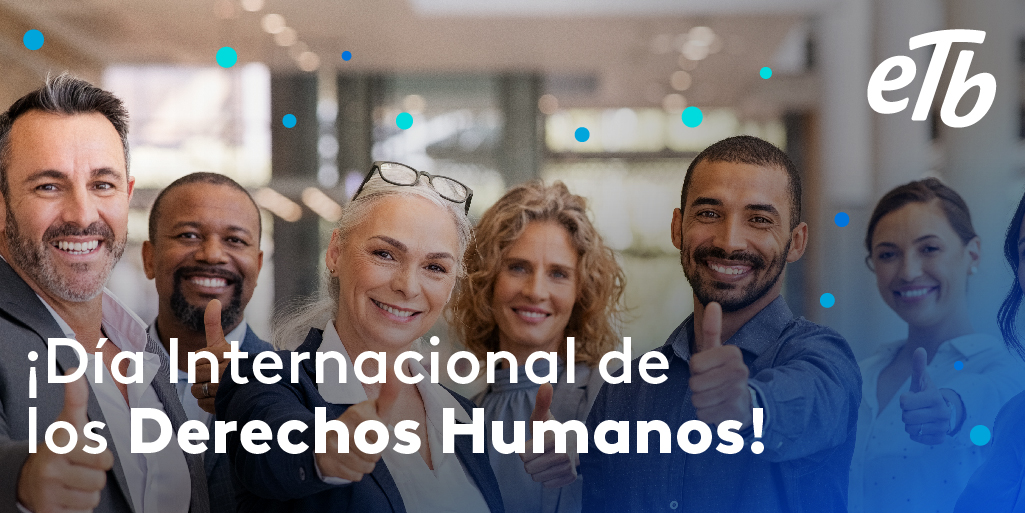 ETB's tweet photo. La política de Derechos Humanos de ETB expresa el compromiso de la compañía frente al cumplimiento y el respeto a ellos y tiene como propósito aumentar el bienestar, el respeto y la dignidad de nuestros trabajadores y clientes. 💙 #CompromisoETB https://t.co/5mVw1dJf6b
