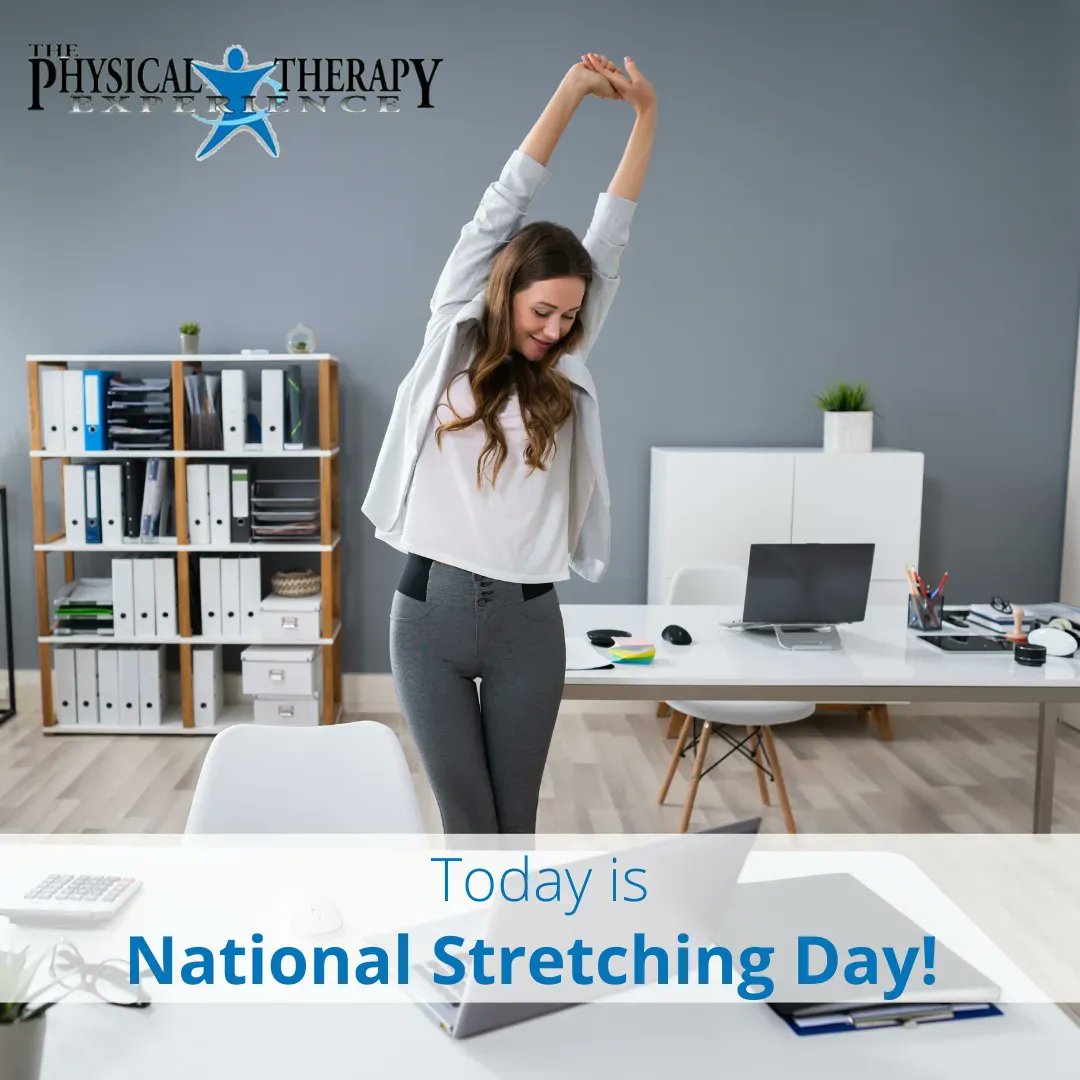 Today is #NationalStretchingDay! After you wake up, you should #stretch for five to ten minutes to wake up your #body. Stretching increases your range of motion, improves blood circulation and posture, and alleviates muscular tension. Contact us today!

buff.ly/2QFjcaJ