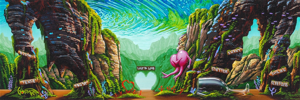 ParkWestGallery's tweet image. &quot;Lost in the Oceans of Love&quot; by Michael Godard @OfficialGodard #loveart #michaelgodard #love