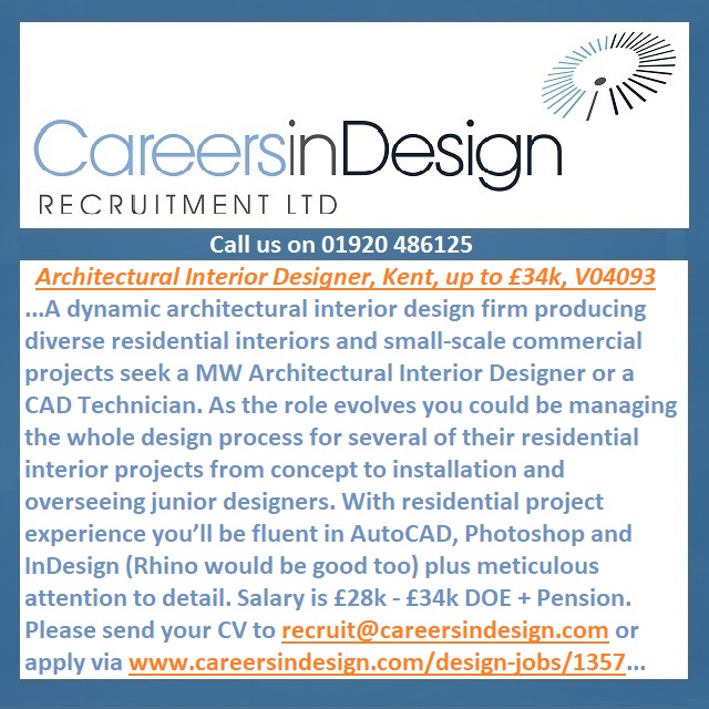 A #Kent based architectural interior design practice producing diverse #residentialinteriors seek an Architectural Interior Designer. careersindesign.com/design-jobs/13… #designjobs #interiors #interiordesign #interiordesigner #interiorarchitect #interiorarchitecture #autocad #rhino3d #jobs