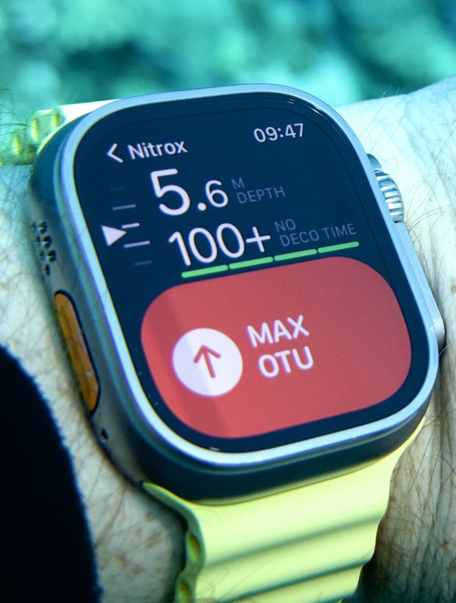 AretzChristian's tweet photo. FYI @DiveOceanic: This is after a 11 minutes Nitrox EAN32 dive at 5.6 m. PPO2 is set to 1.14, partial oxygen pressure in that moment is around 0.5 ata. 24 hours surface time before dive. The alarm makes no sense… #AppleWatchUltra #oceanicplus https://t.co/zQj5OHLiME