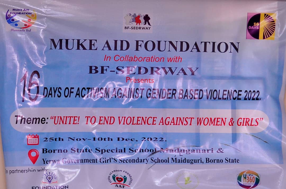 Mukefoundation's tweet image. 16 days activism awareness on gender base violence against women and girls in yerwa government girls secondary School Maiduguri and special school maduganari people living with disability maiduguri.