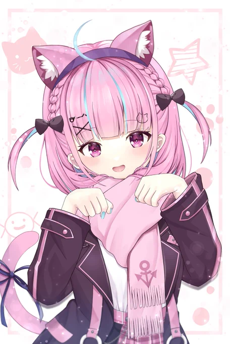 あくにゃんฅ ^.  ̫ .^ฅ#あくあーと #ホロライブ #湊あくあ 
