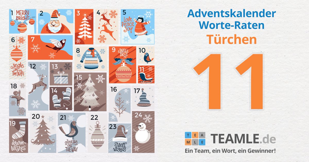 teamle_de's tweet photo. 🎄📯Wir wünschen euch einen tollen 3⃣.ten Adventssonntag. Jetz das Wort des Tages erraten im 🤶Team ADVENTSKALENDER🎄 https://t.co/36aLgfdI8R Für puren Rätselspaß im Advent💫
#adventskalender #advent #winter #weihnachten #teamle #wordle #game #spiel #team #teamspiel #wordoftheday https://t.co/QaPiavsEC1