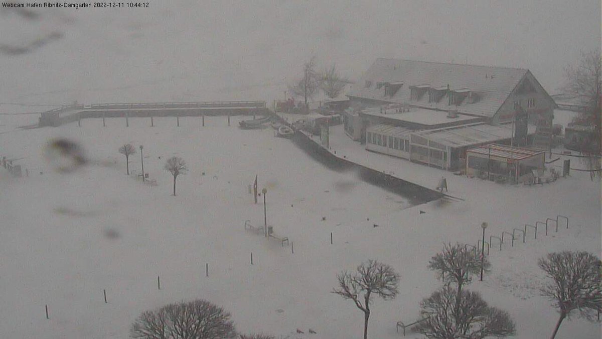 meteoHRO's tweet photo. ❄️ Tiefster #Winter im #lakeffect-Streifen! Starker Schneefall in #Ribnitz-Damgarten. Da gibt es einige Zentimeter Neuschnee. 

#Schnee #lakeeffectsnow 

https://t.co/v0VFYAz2jH https://t.co/isWvH8Mbya