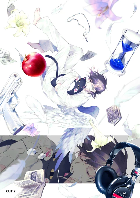【12/18新刊サンプルと通販ページ】ChroNoiRイラスト再録本B5/64P/1500円(会場価格)2020年5月～2021年11月の間にお仕事で描かせて頂いたイラスト(お2人個人のものも含む)とtwitterに載せているFAのまとめです。ほぼ再録で描き下ろしが少し。通販は12/20開始予定です。 