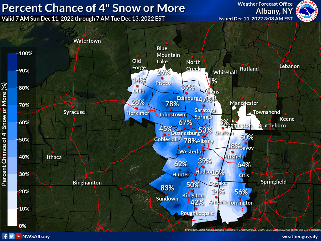 NWS Albany on Twitter "Snow develops west to east through early P.M