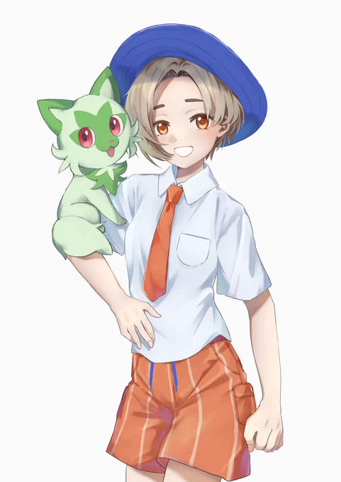 自キャラと最初に選んだニャオハポケモンSV楽しい〜 #ポケモンSV 