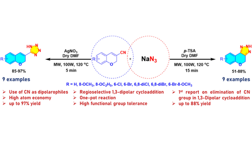 ChemistrySelect's tweet photo. Synthesis of 2,4-dihydrochromeno[3,4-d][1,2,3]triazoles and 5-(2H-chromen-3-yl)-1H-tetrazoles via regioselective 1,3-dipolar cycloaddition of 2H-chromene-3-carbonitriles with NaN3 (Mohapatra) https://t.co/BbMQBpjk7m https://t.co/0Ssq389L0g