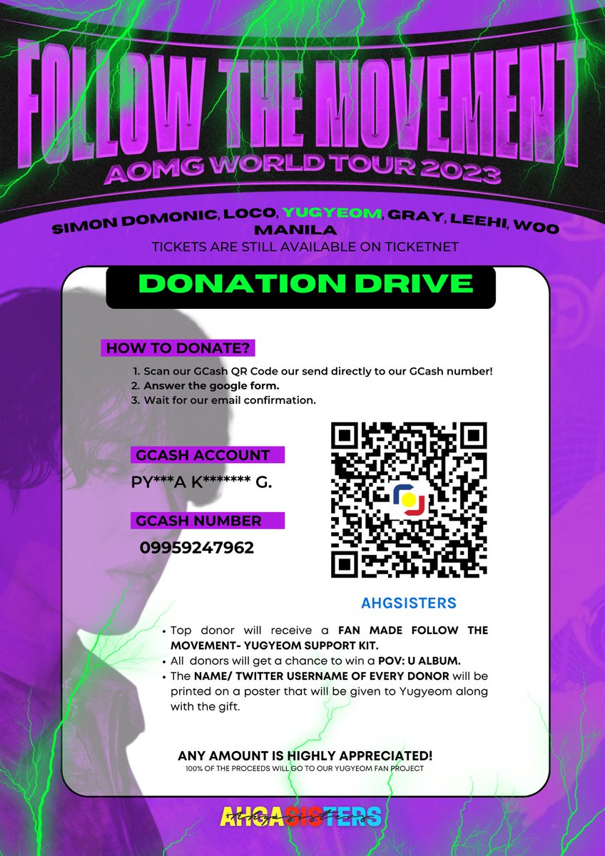 AHGASISters_'s tweet photo. [HELP RT]

FOLLOW THE MOVEMENT IN MANILA: DONATION DRIVE

Our #Yugyeom is coming back this 01.25.23 with Simon Dominic, Loco, Gray, LeeHi &amp; Woo in MANILA 🇵🇭

Let’s make it even more special by donating to our upcoming fan project 💚🐥

FORM: https://t.co/FJySohWPhf

#AOMGinMANILA https://t.co/9IucV4GjLE
