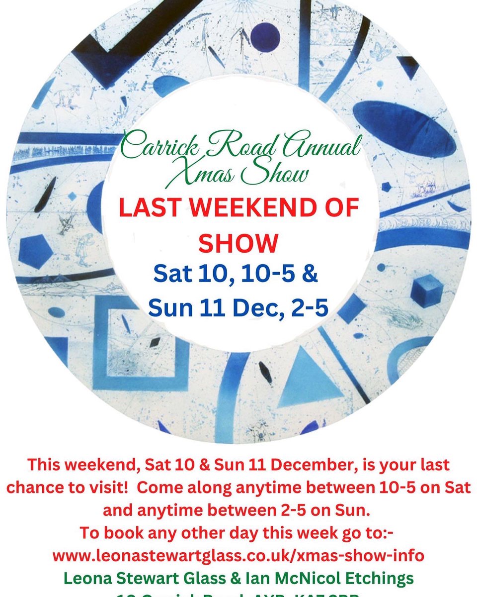 Today, Sunday 11 December, is the last day of our Annual Carrick Road Xmas Show! We have an open house from 2-5 today - last chance to see fantastic Christmas gift ideas and fabulous art. #art #christmas #shoplocal #shoplocalthischristmas