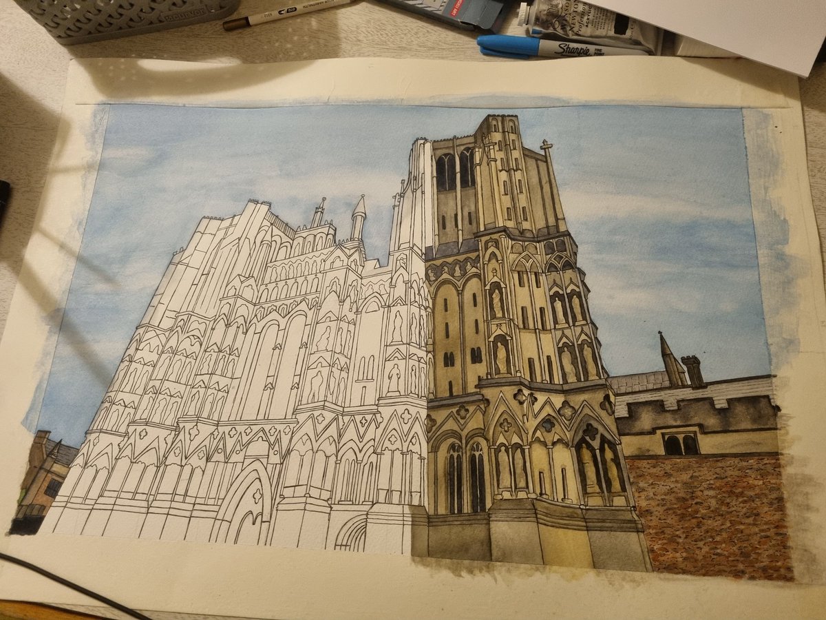 Addxh's tweet photo. Been a while since I've posted anything on here but this is progress on my latest painting, my most challenging one yet 😅 https://t.co/kqIDNlBBED