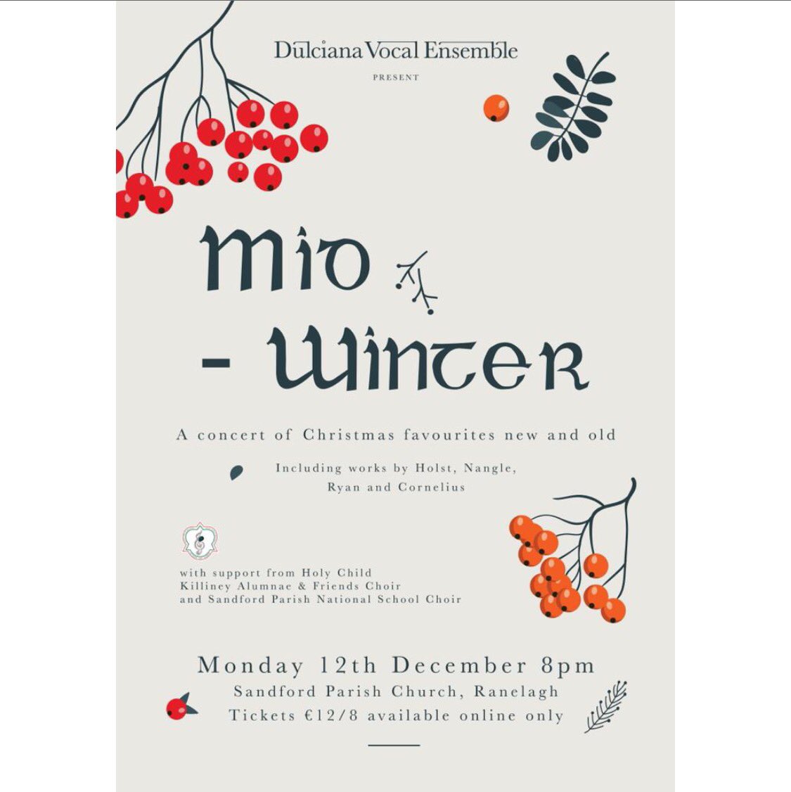 Tomorrow is the big night! We’ll have two guest choirs joining us <a href="/HCKilliney/">Holy Child Killiney</a> Alumnae and Friends choir and Sandford Parish National School choir! Last minute tickets here eventbrite.com/e/467636382007 ✨🎄
