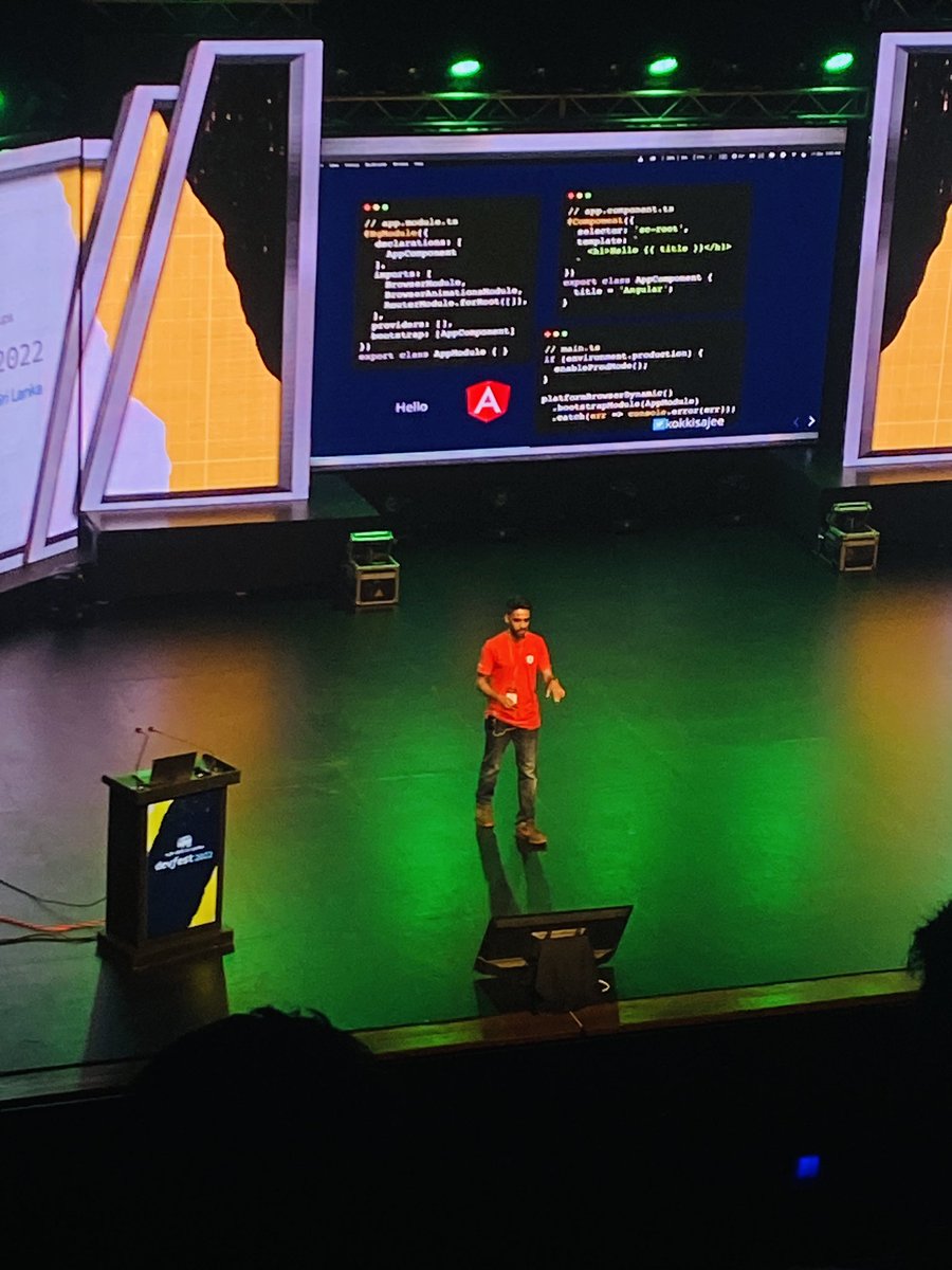 iamSafnaj's tweet photo. @kokkisajee rocking as always at Google #DevFestLK ๐ฅ https://t.co/xb6Q9rMMAg