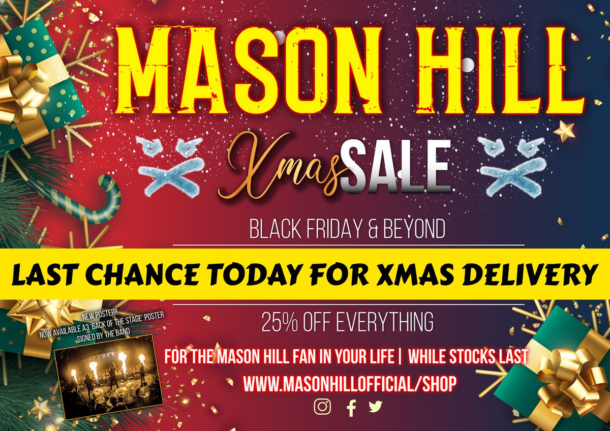 🔔LAST ORDERS🔔
Make sure you get your order in today to get it in time for Christmas! 🎄

👇masonhillofficial.com/shop