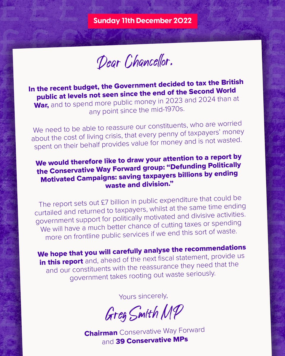 Lee Anderson MP (@leeandersonmp_) on Twitter photo It's Your Money.
โI've signed this letter to <a href="/Jeremy_Hunt/">Sir Jeremy Hunt MP</a> because during this cost of living crisis, the government must make every single penny of taxpayers' money count. I hope the Chancellor can examine the ยฃ7 billion of taxpayer savings identified by @CWForward.โ It's Your Money.
โI've signed this letter to <a href="/Jeremy_Hunt/">Sir Jeremy Hunt MP</a> because during this cost of living crisis, the government must make every single penny of taxpayers' money count. I hope the Chancellor can examine the ยฃ7 billion of taxpayer savings identified by @CWForward.โ