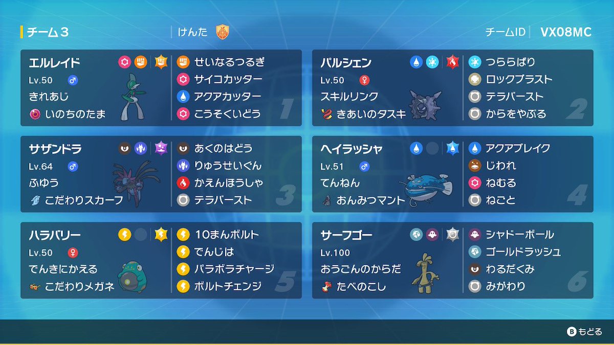 CZaVUA3geHZb3lm's tweet photo. As I won and lost in rank match, I found what I was missing and completed a party that I am satisfied with.
I am going to make it public, so please use it if you like.

#PokemonSV
#PokemonRanked 
#RankMatch https://t.co/4rKcy8woua