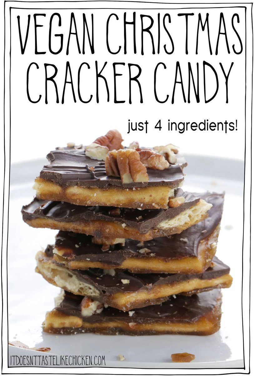 schmoozequeen's tweet photo. #VeganChristmas #CrackerCandy
Just 4 ingredients, super easy! Perfect treat for your holiday celebrations! Crunchy, chocolatey, sweet, and salty
Insanely yummy!
#itdoesnttastelikechicken #vegandesserts #christmas
https://t.co/9h8ROcYHfU @bonappetegan https://t.co/EW6El2E3CW
