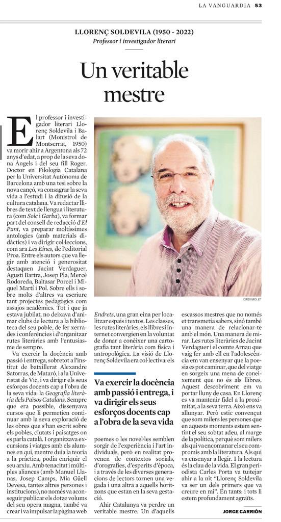 MaicaBernal's tweet photo. Adéu, mestre! https://t.co/3FDk7ueIUH