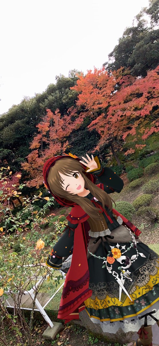 ROA1_P's tweet photo. バラ園🌹と紅葉🍁
同時に見れる期間は本来短いのですが、今年は秋が比較的暖かく秋バラがいつも以上にもったので、その期間も少し長くなったようですね〜

旧古河庭園にて
#デレステAR #デレスポAR
#7時25分は藍子のゆるふわタイム
#高森藍子 #相葉夕美 #Flowery https://t.co/PSK0iX0Zlj
