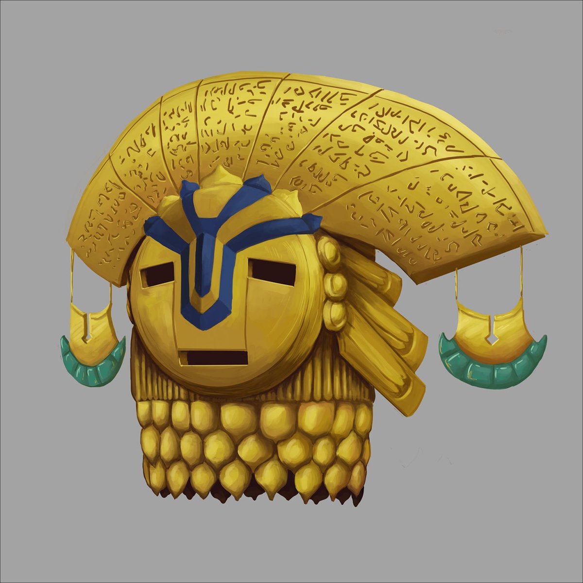 crowswaltz's tweet photo. cosmo in a box / midas mask #digitalart #digitalpainting #digitaldrawing #artwork #conceptart #digitalconcept #artworkdigital #artworkpainting #illustration #digitalillustration #fantasy #fantasyart #fantasyconcept #conceptfantasy #props #propsdesign https://t.co/qK6sADY23c