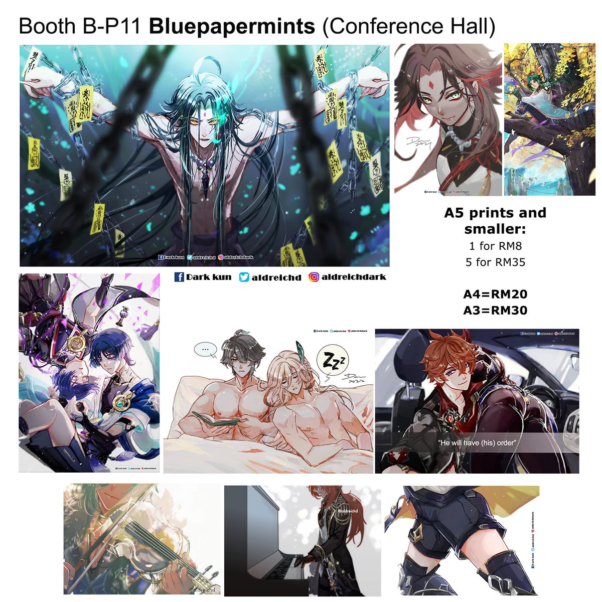 Comic Fiesta catalogue Part 2
Going with FULL Genshin Catalogue this round!
Booth B-P11 Bluepapermints (Level 3, Conference Hall)
#comicfiesta2022 #comicfiesta #cf2022 #genshinimpact