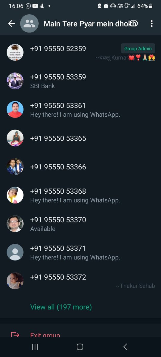 sountyal's tweet photo. यह व्यक्ति एक जैसे नंबर से whatsapp ग्रुप बना रहा हैं, कृपया इसका संज्ञान ले, और इस व्यक्ति को उचित प्रकार से पुरस्कृत करे।

धन्यवाद

@DelhiPolice @Uppolice https://t.co/xUoRrQQ8cv