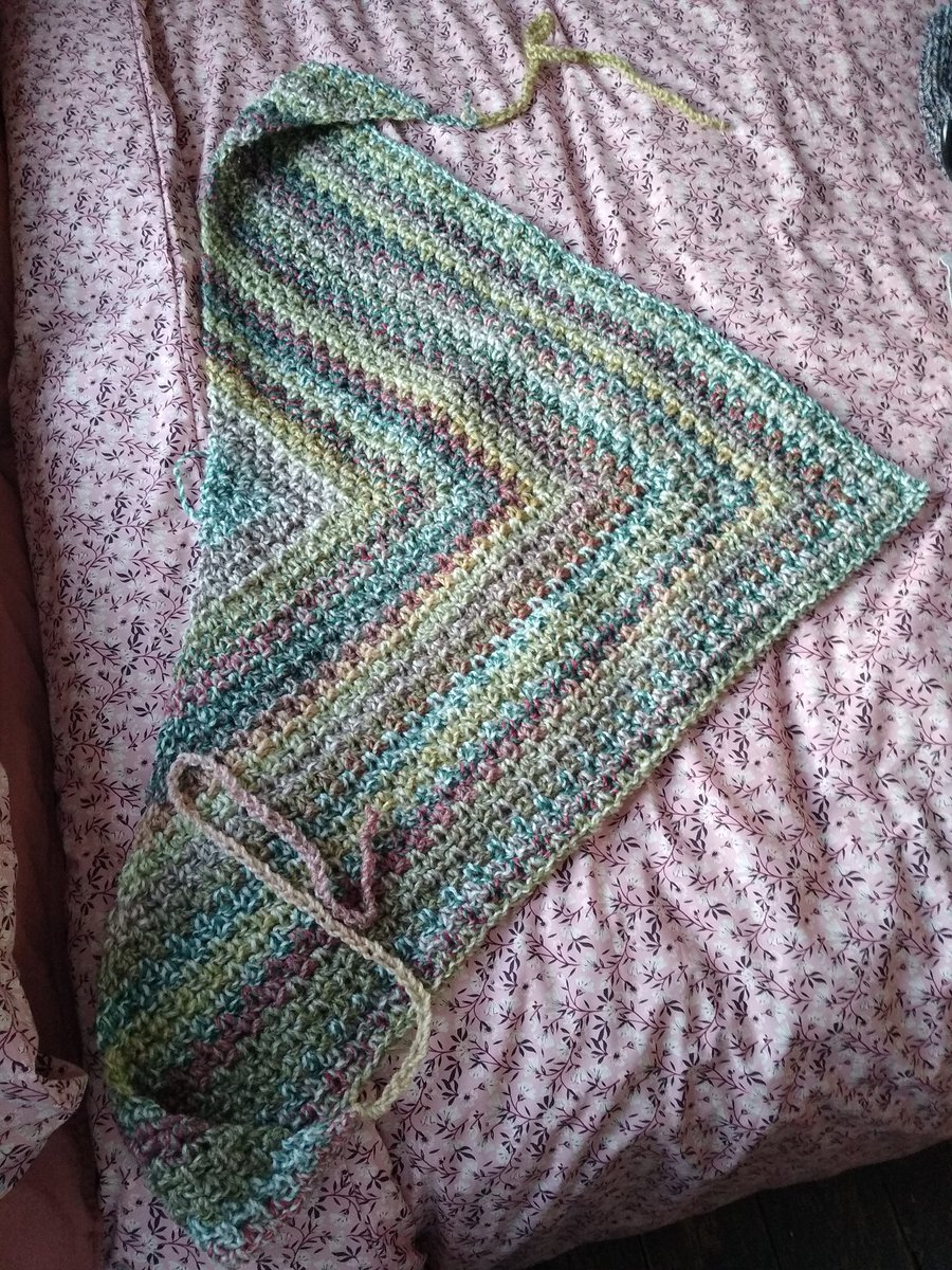 Crocheted this shawl. I love it. The colours remind me of spring forests. Shame I won't get to wear it for another 4 months 🙄🧶❄️ #crochet