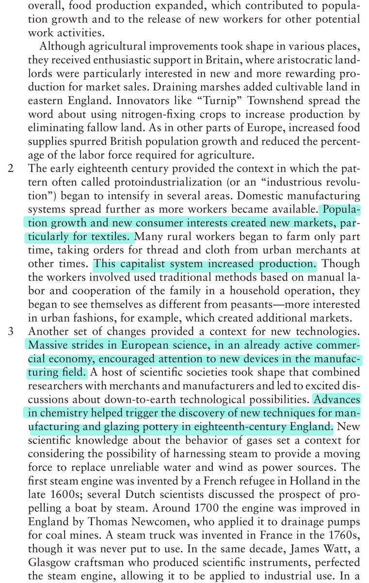 Indian_Anthro's tweet photo. Peter Stearns enlists three major factors which facilitated industrial revolution in 18th century Britain : Cultivation of potato which had higher calorific value, capitalist system which created demands for products and the advances in science like the steam engine. https://t.co/Ks7VHbNLNe