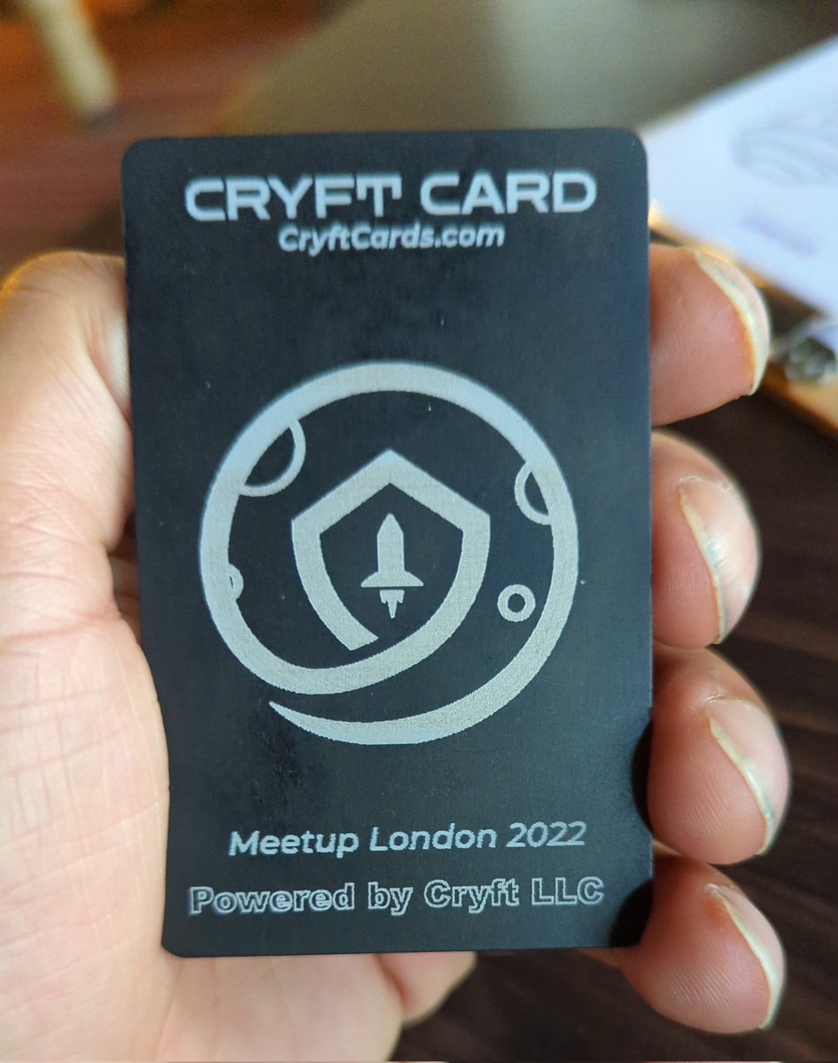 cryptofctoken's tweet photo. A special thanks to @Miro94259942 who is an absolute gent, who put crypto in my hand in the form of a special @CryftC card. My buddy beside us in the pic had never owned crypto before and now he can physically hold it ๐๐ช what a night, love cryft, love this community ๐ซถ https://t.co/GXrrszWKYi
